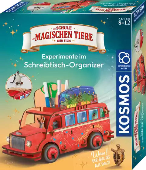 Der legendäre Bus aus „Die Schule der magischen Tiere“ zum Zusammenstecken, kombiniert mit sieben faszinierenden Mini-Experimenten. Bastelspaß und Aha-Momente in einem!